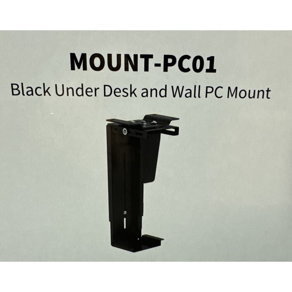VIVO Black Adjustable Under Desk & Wall PC Mount CPU Holder - MOUNT-PC01